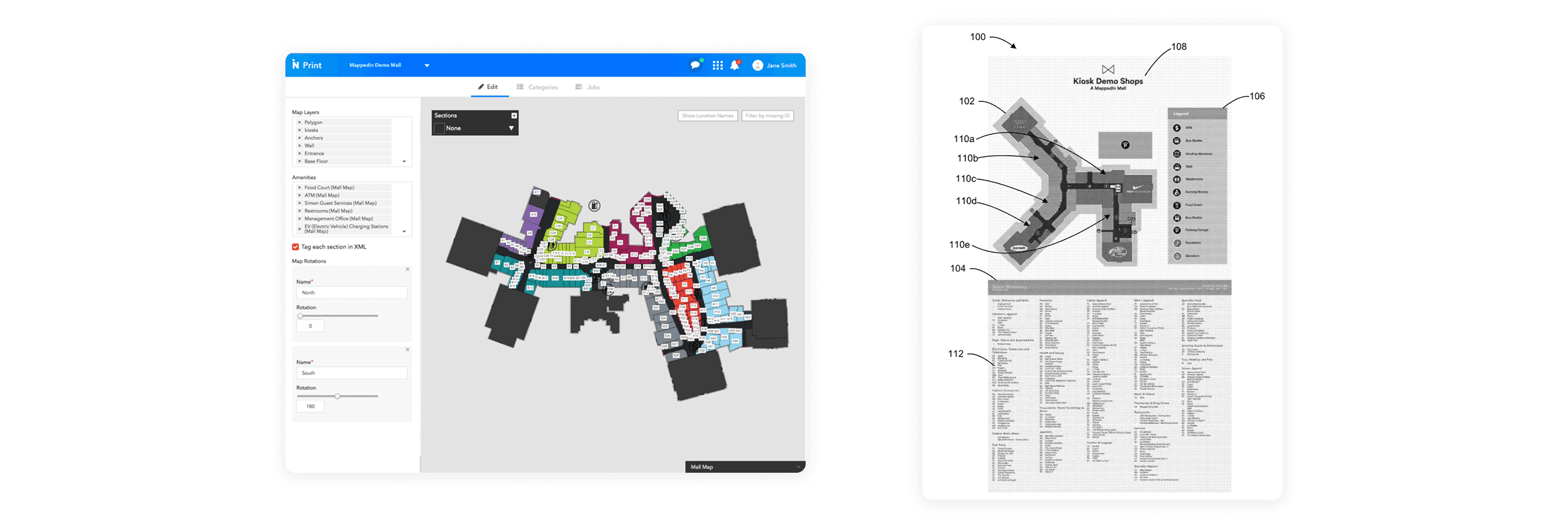 The Mappedin Print workflow from digital venue data to signage