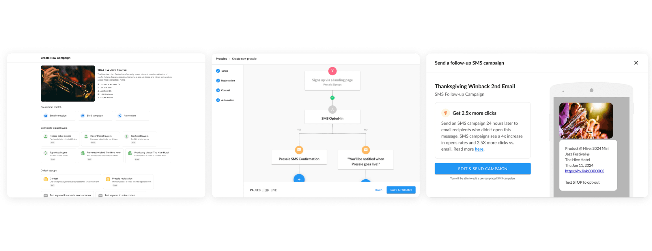 Overview of Hive's event-focused product experience