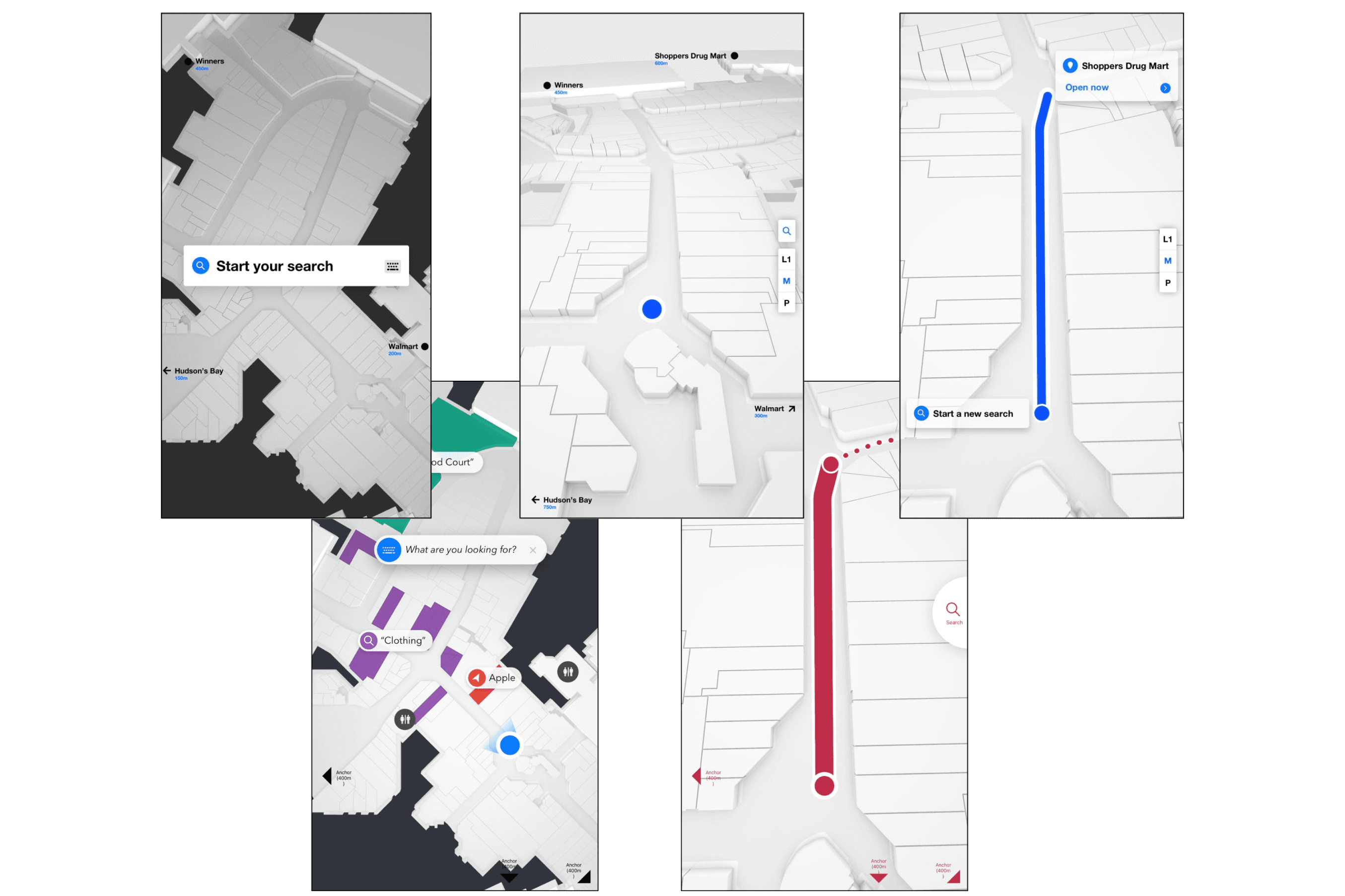 Visual design tests for the large-format interface
