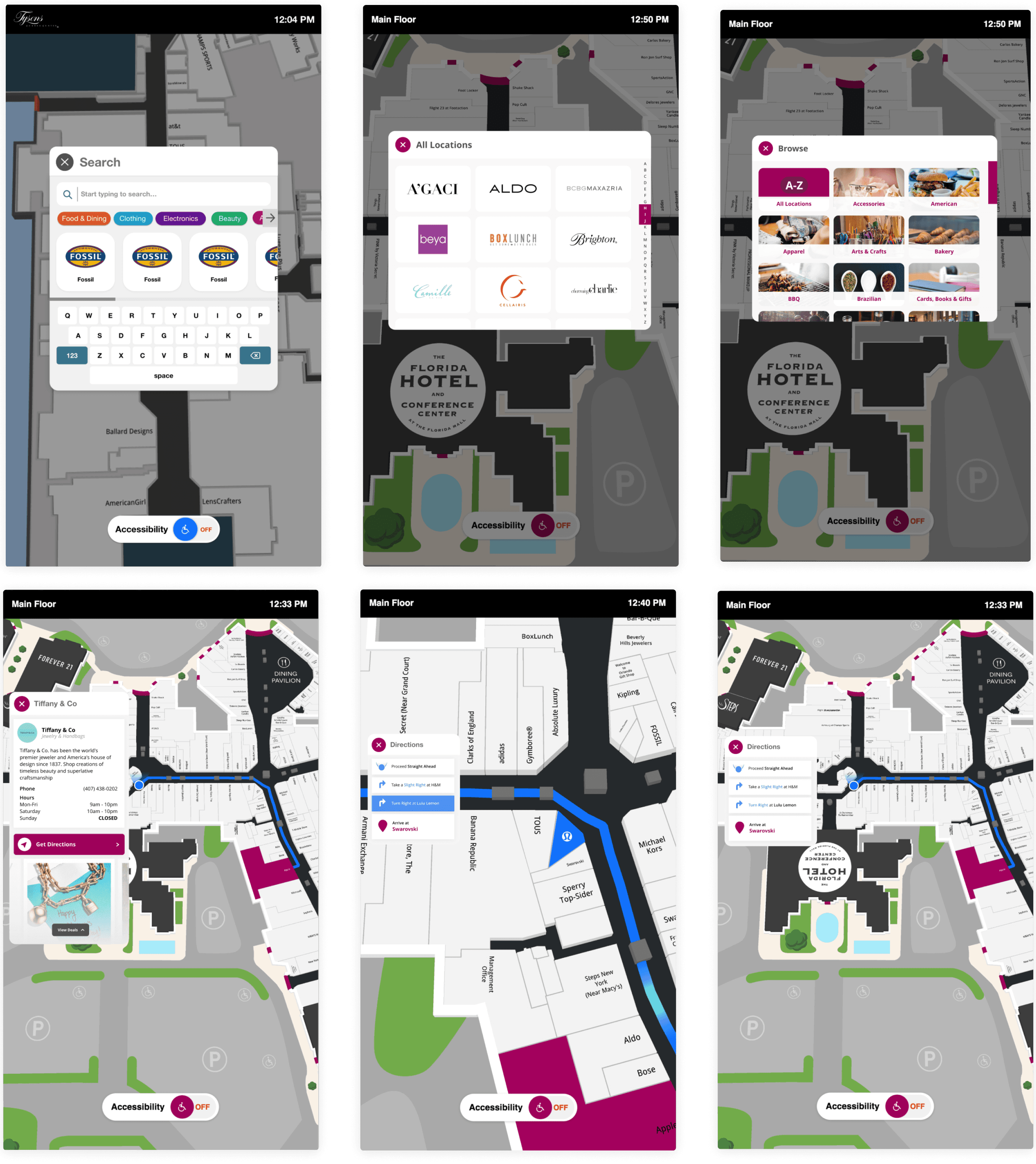 Map-first directory home and location experience