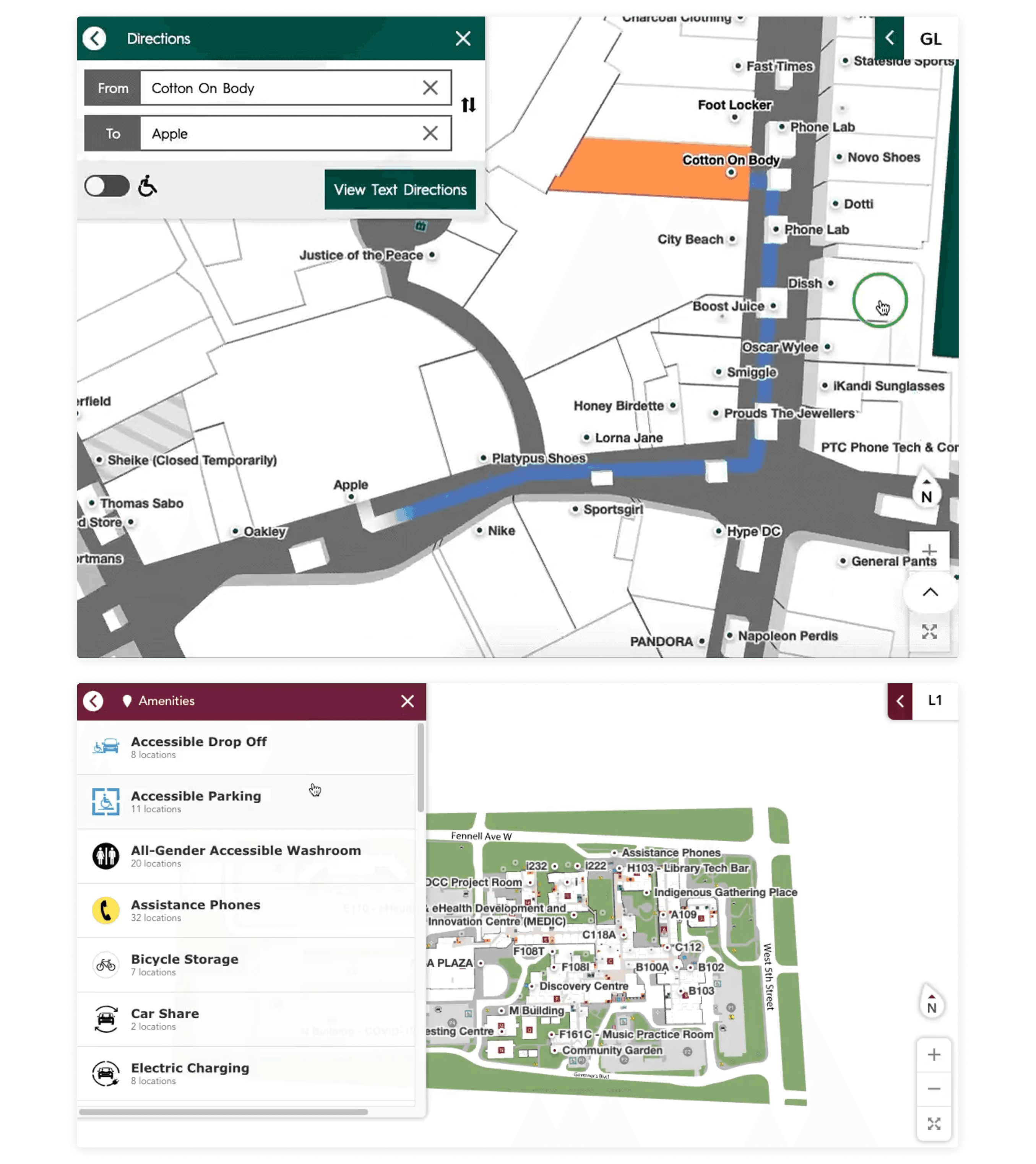 Map-centred search and venue browsing